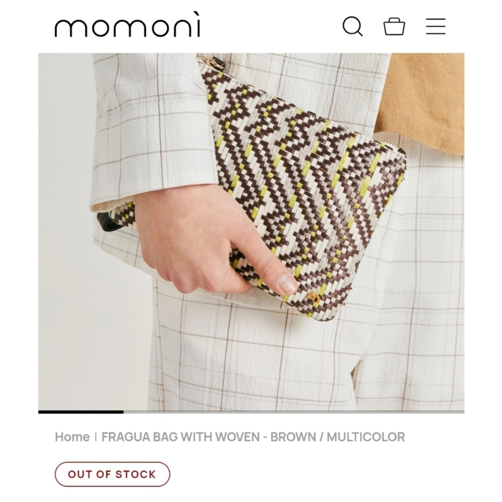 🆕️ MOMONI FRAGUA BAG WITH WOVEN - BROWN / MULTICOLOR